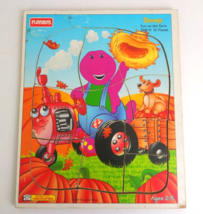 Vintage Playskool Barney On The Farm 10 Piece Wooden Puzzle #328-11 - $174.78 MXN