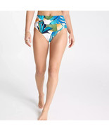 CALIA Women&#39;s Wide Banded High Rise Swim Bottoms Botanical Print White L... - $24.99
