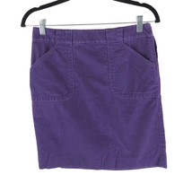 Ann Taylor Womens Pencil Skirt Corduroy Pockets Stretch Purple 0 - £9.94 GBP