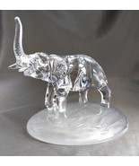 Vintage CRISTAL D&#39;ARQUES Lead Crystal Elephant Figurine on Frosted Base - $14.60