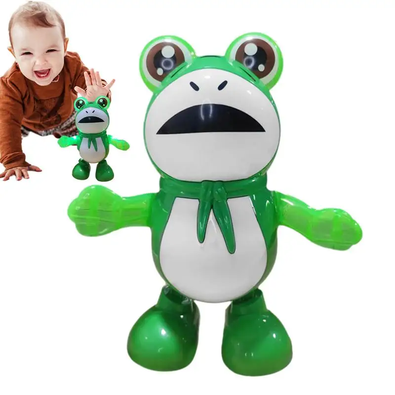 Electric Frog Toy Light Up Walking Dancing Interactive Animated Toy Green - £14.83 GBP