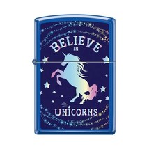 Zippo Lighter - Believe in Unicorns Blue Matte - 854788 - $32.76