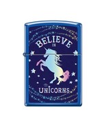 Zippo Lighter - Believe in Unicorns Blue Matte - 854788 - $606.37 MXN