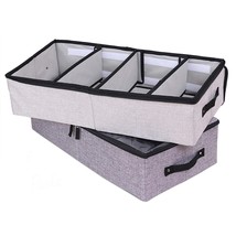 2 Packs Under Bed Clothes Shoes Storage Bins With Lids 4 Compartment,Adj... - $42.99