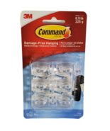 Command 12 Hooks 16 Strips Clear Mini Decorative Hooks .5 lb Hold - NEW - $7.58