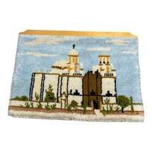 Old Mission Point Church Stitched Wall Hanging Latch Hook Rug Wood Top LARGE VTG - £74.73 GBP