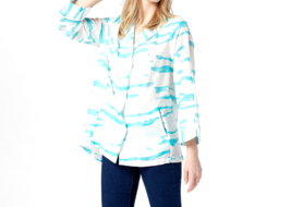 Truth + Style Woven Jacquard A-Line Jacket - TURQUOISE, XL - £21.70 GBP