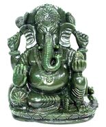 Rare Big Size Ganesha In Natural Columbian Green Jade - 3434 gms - $985.05