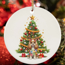 Cute American Cocker Spaniel Dog Reindeer Antler Christmas Tree Ornament Gift - £12.70 GBP