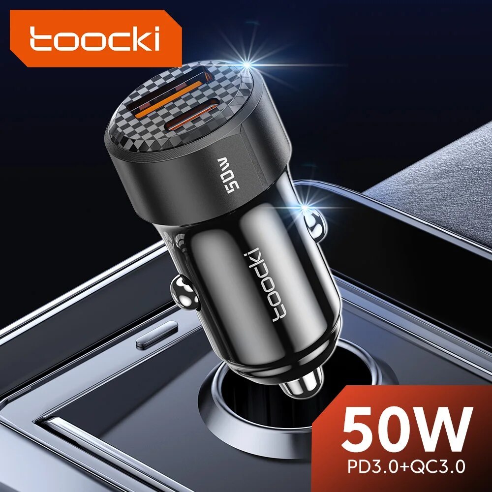 usb car charger fast charging 50w pd type c quick charge usb c car phone charger