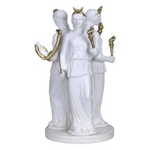 Hecate Hekate Triple Goddess of Magic Night Moon Greek Cast Stone Statue White - £65.81 GBP