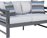 Signature Design by Ashley Outdoor Amora HDPE Patio Loveseat with Cushio... - $1,172.99
