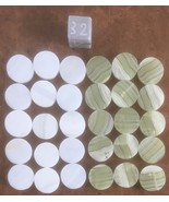 Vintage Lot of 30 Alabaster Backgammon Game Pieces / Tokens w. Doubling ... - $40.00