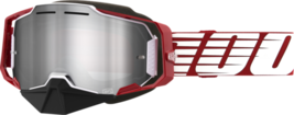 100% Adult Armega Snow Goggles Oversized Red - Silver Mirror - £86.99 GBP