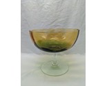 Vintage MCM Green Clear Glass Bowl Serving Bowl Tray Dish 7 3/4&quot; X 7 3/4... - £46.65 GBP
