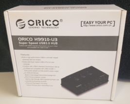 Orico H9910-U3-BK Super Speed 10 Port Hub (With 3 Usb 3.0 &amp; 7 Usb 2.0 Ports) New - £22.80 GBP