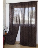 Handblock Ajrak Boho Printed Multicolor Cotton Curtain Set for Home Bedroom - £25.71 GBP+