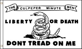 CULPEPER MINUTEMEN WHITE COLOR DONT TREAD ON ME 3 X 5 FLAG FL26 banner p... - £5.25 GBP