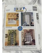 McCalls Home Decor Sewing Pattern 3220 For Window Treatments &amp; Valances - $5.35 CAD