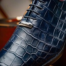 Men's Shoes Bono Genuine Alligator Oxford Navy image 11