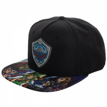 Legend Of Zelda Character Brim Sublimated Snapback Hat Multi-Color - £23.90 GBP