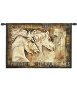 53x36 White Horses MESSENGERS OF SPIRIT Tapestry Wall Hanging  - $158.40