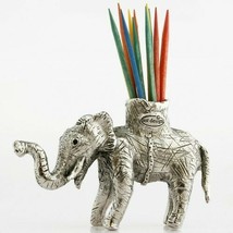 Plated Pewter Elephant Toothpick or Candle Holder by Silvie Goldmark - $19.99