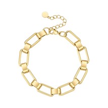 Trend Chain Square Bracelet For Women Gold Color Bracelets Stainless Steel Pulse - £24.96 GBP
