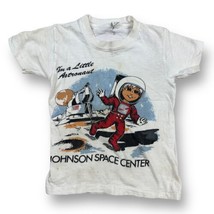 Vintage 70s Little Astronaut Youth S Shirt Johnson Space Center Moon Cute Retro - £23.73 GBP
