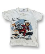 Vintage 70s Little Astronaut Youth S Shirt Johnson Space Center Moon Cut... - £23.26 GBP
