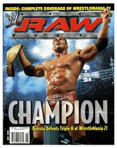 VINTAGE May 2005 WWE Raw Magazine Batista Triple H Wrestlemania 21 - £15.85 GBP