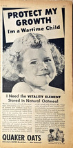Quaker Protect my growth vitality element 1943 baby Vintage Print Ad-WWII - $8.52