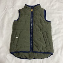 Boys&#39; Carter&#39;s Vest Sz 5 Green Blue Trim Zip Front Pockets High Neck Qui... - $17.88