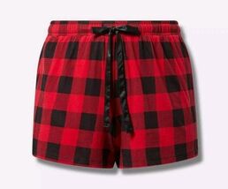 Stars Above Women's Medium Buffalo Check Flannel Lounge Shorts Blk/Red - $11.99