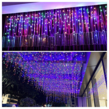 Curtain Icicle Lights Wedding Party LED Fairy Christmas Indoor Outdoor - £40.78 GBP