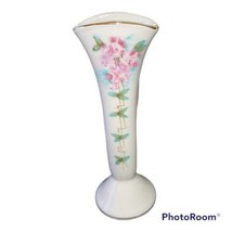 Stiffel Rosebud Hand Painted Ceramic Vase Antoinette Floral Fan Shape Top Oval - £9.31 GBP