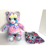 Build-A-Bear Rainbow Tie Dye Pastel Leopard Cat 16&quot; Plush+80&#39;s Outfit EU... - $274.31 MXN