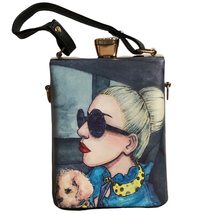 EleganceWithFlair Woman with Glasses and Dog Fashion Evening Clutch Fash... - £15.47 GBP