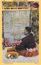 Navajo Native American Indian Woman Rug Weaver Arizona 1940 linen postcard - £4.70 GBP