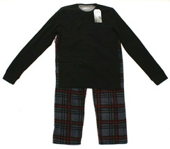 Avalanche Supply Black Thermal Shirt &amp; Plaid Fleece Pant Sleepwear Set M... - £55.04 GBP