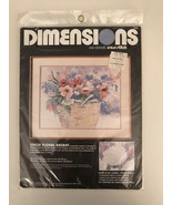 Dimensions Fresh Floral Basket No 3635 No Count Cross Stitch Vintage New... - $18.27 CAD
