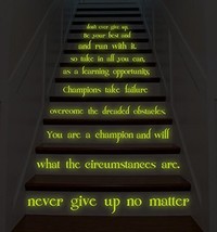 ( 68&quot; x 71&quot; ) Glowing Vinyl Stairs Decal Quote Believe in Yourself, Be Strong /  - £225.78 GBP