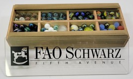 *B2) FAO Schwarz Fifth Avenue Mixed Lot of 120 Various Marbles in Wooden... - £38.83 GBP