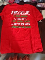 X&#39;Mas Eve List Red Size Large T-Shirt - £15.56 GBP