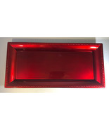 Red Plastic Holiday Charger Plate Beaded Edge Rectangle 6 1/2”X14”NEW-SH... - £10.88 GBP