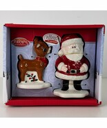Salt &amp; Pepper Shakers Rudolph The Red Nose Reindeer &amp; Santa Zrike Brands... - $33.78 CAD
