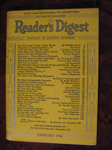 Reader&#39;s Digest February 1941 Jukebox Stuart Chase J. P. McEvoy Dorothy Canfield - £6.26 GBP