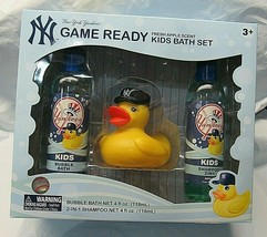 Boys Blue New York Yankees Game Ready Apple Scent Bubble Bath Shampoo Duck Set - £4.78 GBP