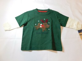 Osh Kosh B'Gosh Boy's Baby Long Sleeve T Shirt Size 3 Months "Santa's Helper" - $12.86