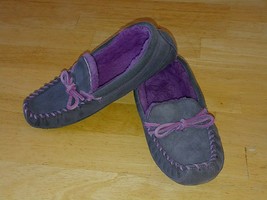 L.L. B EAN Kids Graphite Slippers W/SHEARLING LINING-5-WORN ONCE-SUPER SOFT/COMFY - $19.95